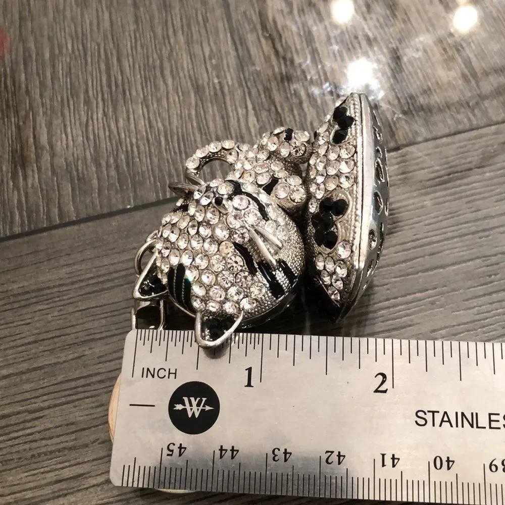 TINKSKY Rhinestone Kitty Cat Key Chain / Bag Charm